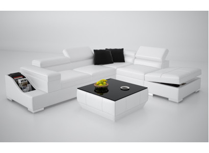 Ledersofa Sofa Couch Modern Wohnlandschaft Ecksofa Eck Design Garnitur