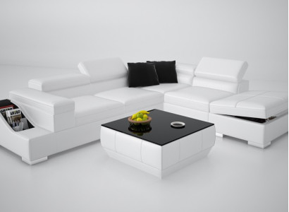 Ledersofa Sofa Couch Modern Wohnlandschaft Ecksofa Eck Design Garnitur