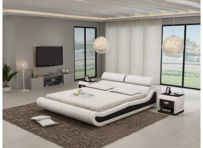 Luxus Leder Bett mit USB Polster Betten Doppel Modernes Ehe 140/160/180 cm