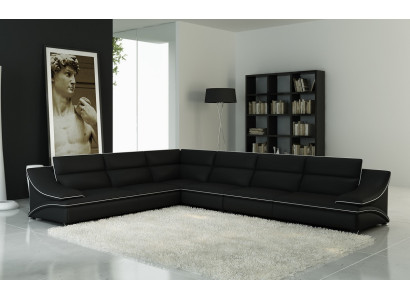 Ledersofa Couch Wohnlandschaft Ecksofa Eck Sofa Garnitur Design Modern