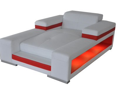 Modern Leder Komfort Liegen Liegesessel Relaxliege Chaiselongue Liege mit USB