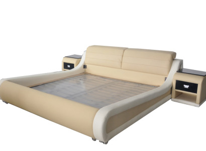 Doppel Luxus Design Leder Bett Hotel Polster Betten Moderne Multifunktion