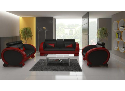 Ledersofa + USB Sofa mit Barfunktion Designer Garnitur Sofa 3 Sitzer Relaxcouch