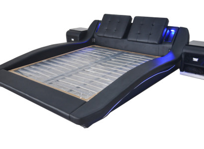 Luxus Leder Design Polster Betten Doppel Modernes Bett Ehe Exclusiv 180x200 cm