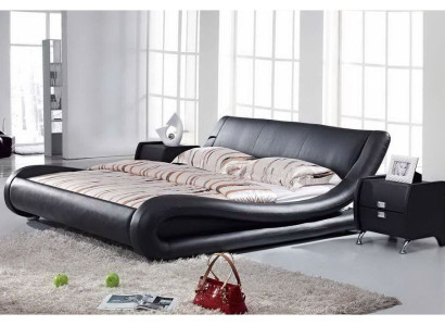 XXL Doppelbett Lederbett Bett Betten Leder Leder Polster Ehe Designer Neu