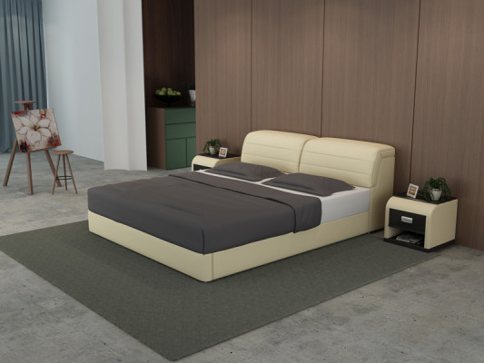 Leder Bett Design Polster Betten Luxus Doppel Modernes Ehe 140/160/180 LB8827