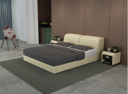 Leder Bett Design Polster Betten Luxus Doppel Modernes Ehe 140/160/180 LB8827