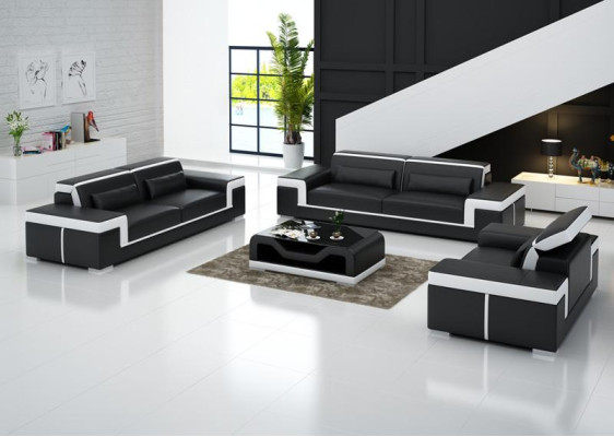 Design Leder Sofa Couch Polster Sofas Couchen Dreisitzer 3er Wohnzimmer Sitz Neu