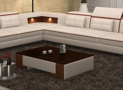 Modern Ecksofa Couch Leder Polster Design Sofa Garnitur Wohnlandschaft