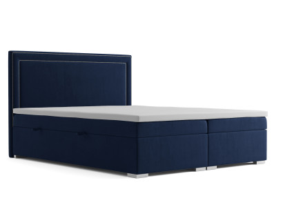 Boxspring Bett Hotel Doppel Design Betten Luxus Polster Kasten Funktion Blau Neu