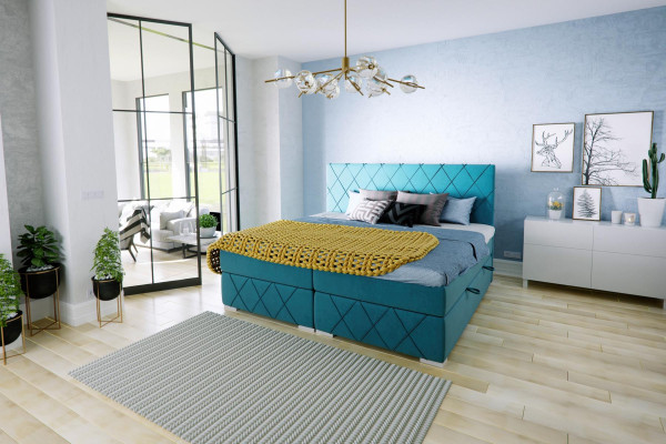 Boxspring Bett Hotel Doppel Textil Luxus Betten Bettkasten Polster Funktion