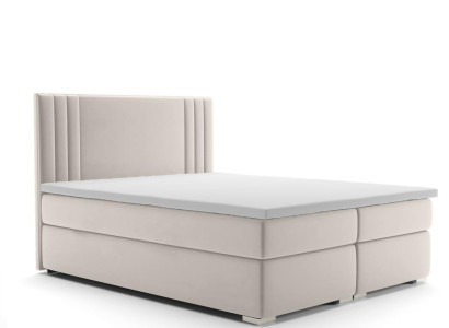 Boxspring Bett Hotel Doppel Bett Luxus Betten Polster Funktion Bettkasten Beige