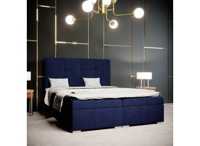 Blaues Boxspring Bett Hotel Doppel Luxus Betten Polster Bettkasten Funktion Neu