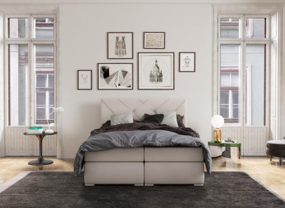 Moderne Boxspring Betten Hotel Doppel Luxus Bett Polster Kasten Funktion Leder