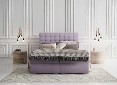 Komplett Set Matratze & Topper Boxspring Bett Pink Polster 180x200cm