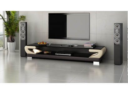 RTV TV Sideboard Leder Glas Tisch Dekor Fernseh Schrank Tisch Designer