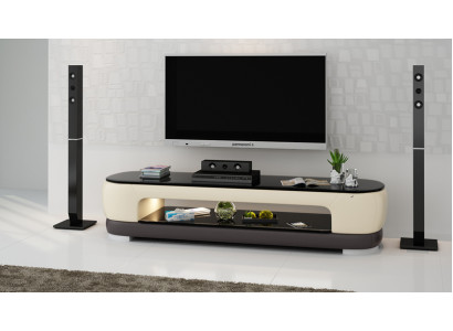 RTV TV Sideboard Dekor Leder Glas Tisch Fernseh Schrank Tisch Designer