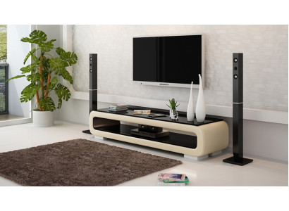 RTV TV Sideboard Dekor Leder Glas Tisch Fernseh Tisch Schrank Designer