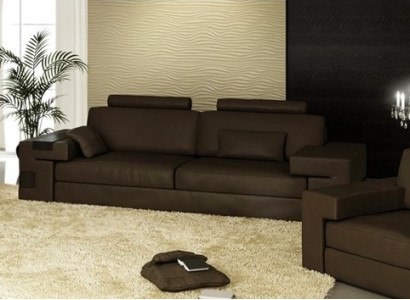 Ledersofa Sofagarnitur 3+2+1 Couch Sitz Polster Sofa Garnitur Set Nassau Braun