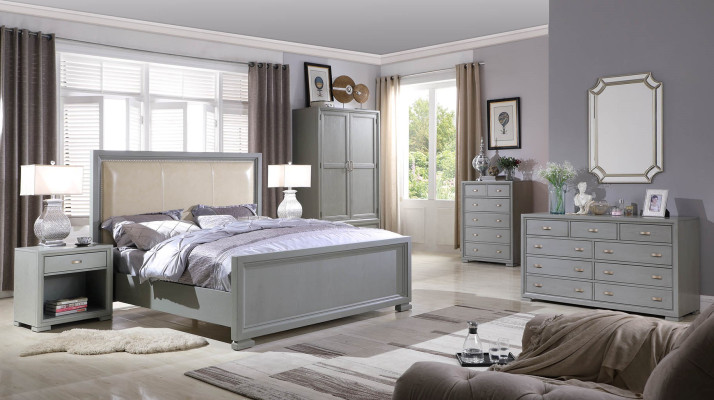 Bett Nachttisch Kommode 6 tlg. Schlafzimmer Set Design Moderne Luxus