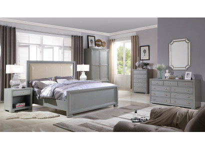 Bett Nachttisch Kommode 6 tlg. Schlafzimmer Set Design Moderne Luxus