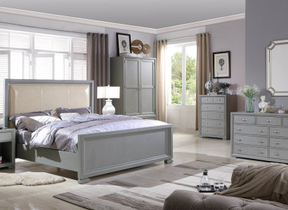 Bett Nachttisch Kommode 6 tlg. Schlafzimmer Set Design Moderne Luxus