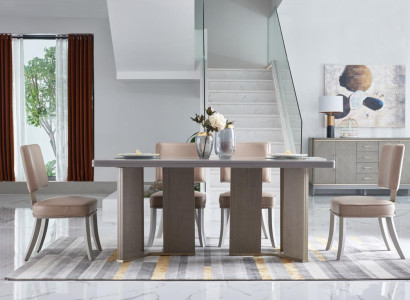 Komplette Esszimmer Garnitur Tisch + 6x Lehnstuhl Stühle Luxus Essgruppe