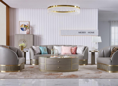 Design Einrichtung Möbel Sofagarnitur 3+1 Sitzer Couch Polster Set Ledersofa