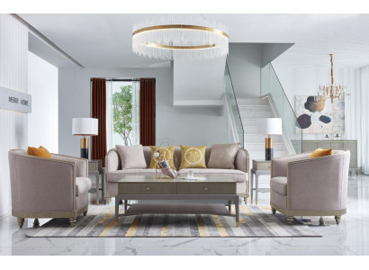 Luxus Möbel Sofagarnitur Wohnzimmer Sofa Couch Polster Set Komplette