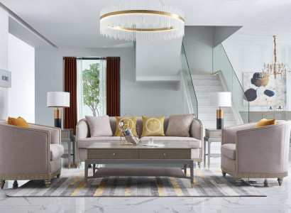 Luxus Möbel Sofagarnitur Wohnzimmer Sofa Couch Polster Set Komplette