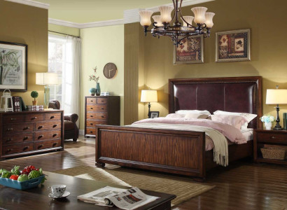 Komplettes Schlafzimmer Set 4 tlg Design Modern Luxus Bett 2x Nachttisch