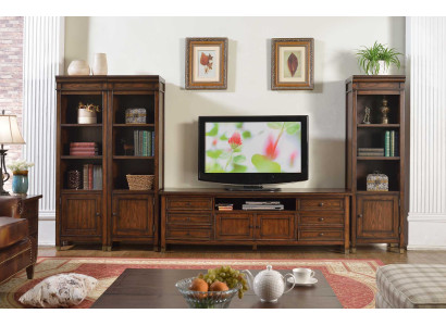 Wohnzimmer Set Wandregal Kommode Sideboard Wohnwände 3x Vitrine Design 4tlg.Neu