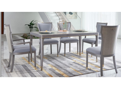 Komplett Set Esstisch + 6 Stühle Esszimmer Deko Garnitur Ess Gruppe Tisch