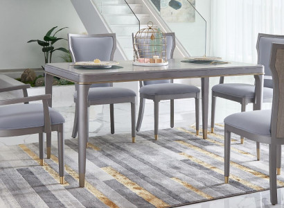 Komplett Set Esstisch + 6 Stühle Esszimmer Deko Garnitur Ess Gruppe Tisch