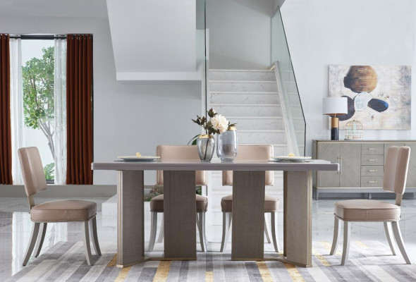 Stuhl 6x Stühle Gruppe Set Wohn - Esszimmer Garnitur Holz Lehn Leder Textil Neu