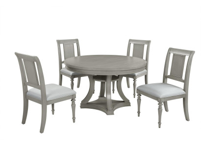 Runder Esstisch Lehnstuhl Set 4x Essgruppe Esstisch Garnitur Luxus Holz