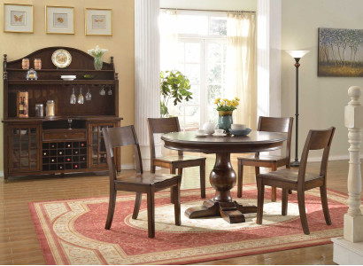 Design Rund Tisch 4x Stühle Ess Zimmer Sitz Runde Tische Garnitur Holz 5tlg. Set