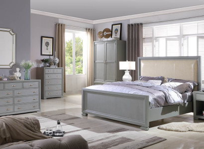 Bett 2x Nachttisch 3 tlg. Schlafzimmer Set Betten Möbel Chesterfield 180x200cm