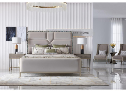 Luxus Bett Schlafzimmer Möbel 2x Nachttisch Set Betten dubai hotel 3tlg