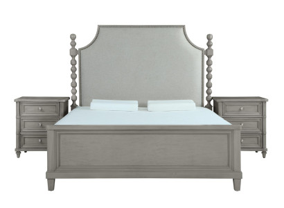 Klassische Landhaus Möbel Königliches schlafzimmer möbel 3tlg. Bett