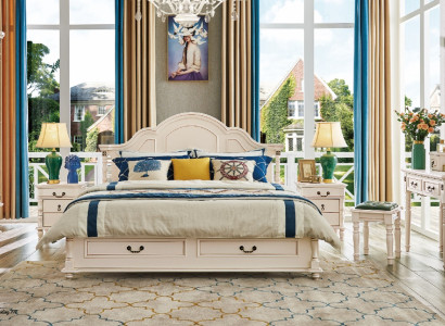 Schlafzimmer Set Bett Nachttisch Kleiderschrank Stuhl Schminktisch Design 6tlg.