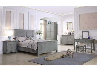 Schlafzimmer Nachttische 3 Stück Set Design Luxus Bett Holz Doppelbett neue Möbel