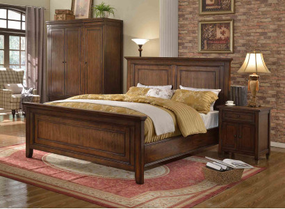 Schlafzimmer 3 Stk. Nachttische Set Design Luxus Bett Holz Doppelbett neu