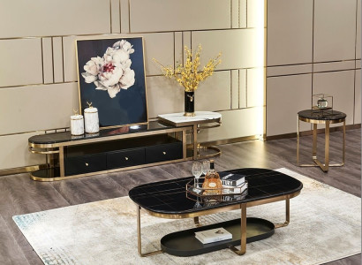 Wohnzimmer Set Sidebaord Beistelltisch Couchtisch Tisch 3tlg. Komplett