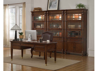 Schreibtisch Chef Tische Büro Klassisches Zimmer Schrank Sessel Holz