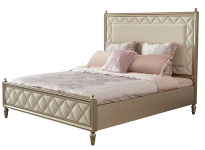 Klassisches Bett Doppelbett Desginer Leder Hotel Polster Betten Textil Ehe