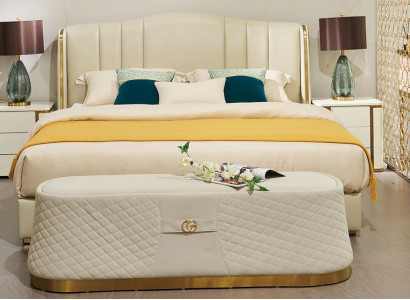 Bett Polsterbett Luxus Schlafzimmer Design Betten Textil Leder Bettgestell