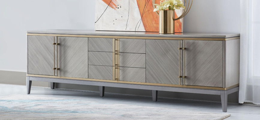 Design Kommode Anrichte Dekor Side Low Board Schrank Wohn Zimmer Regal