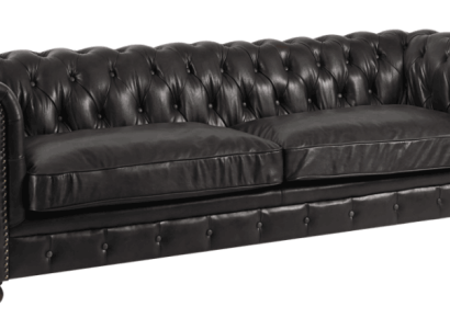 Cheterfield Sofa 3 Sitzer Modern Leder-Fibre Echtholz Luxus Klassisch Stil Möbel