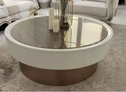 Design Metall Holz Gold Sofa Wohnzimmer Tische Beistell Rund Tisch Couchtisch